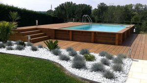 construire terrasse bois autour piscine hors sol